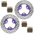 Caltric Sintered Brake Pad With Rotors Compatible Honda Trx400ex Sportrax 400 2x4 1999-2008
