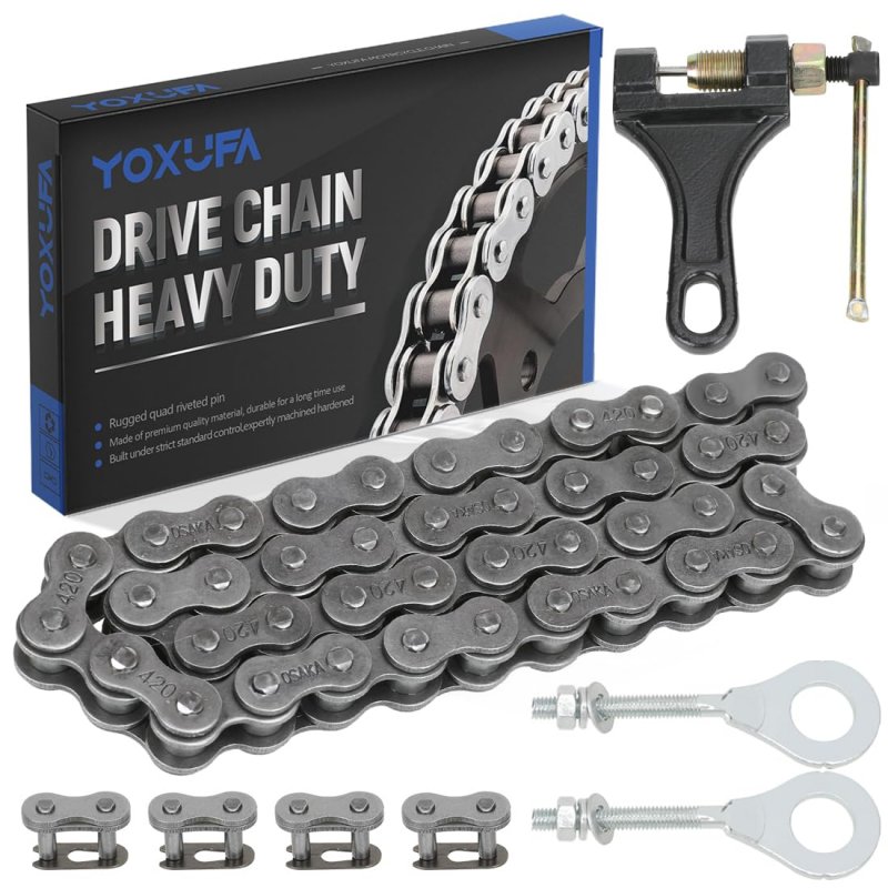 420 Chain 42 Links With Breaker For Coleman Ct200u Ct200u-ex Bt200x Baja Warrior Mb200 Trailmaster Massimo Predator 212cc 196cc