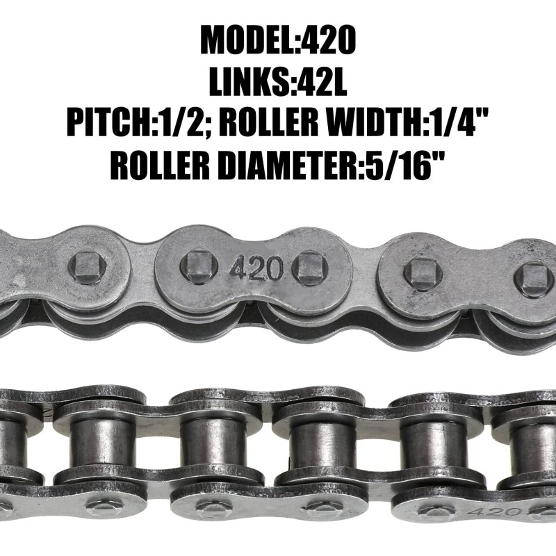 420 Chain 42 Links With Breaker For Coleman Ct200u Ct200u-ex Bt200x Baja Warrior Mb200 Trailmaster Massimo Predator 212cc 196cc