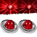 Partsam 2pcs Red Glass Lens Watermelon Lights Kit Led Stop Turn Tail With Stainless Steel Bezel And Base Replacement For 