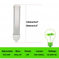 2pcs 9w G24 Led Bulb E-simpo Horizontal Recessed 6 151mm 800-1000lm Retrofit Cfl 2u Pl-c 18w Equivalent 180 Degree Beam Pin
