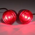 Httmt- Chrome Rear Turn Signal Indicator Light With Red Lens Compatible H-d Xl1200 Xl883 Softail Flde Flhc Flsb P N