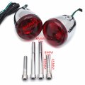 Httmt- Chrome Rear Turn Signal Indicator Light With Red Lens Compatible H-d Xl1200 Xl883 Softail Flde Flhc Flsb P N