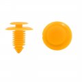100pcs 9mm Hole Plastic Rivets Fastener Push Clips Yellow For Car Auto Fender 