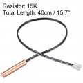 Uxcell 2 Pcs 15k Ntc Thermistor Probe 15 7 Inch Copper Sensitive Temperature Temp Sensor For Air Conditioner