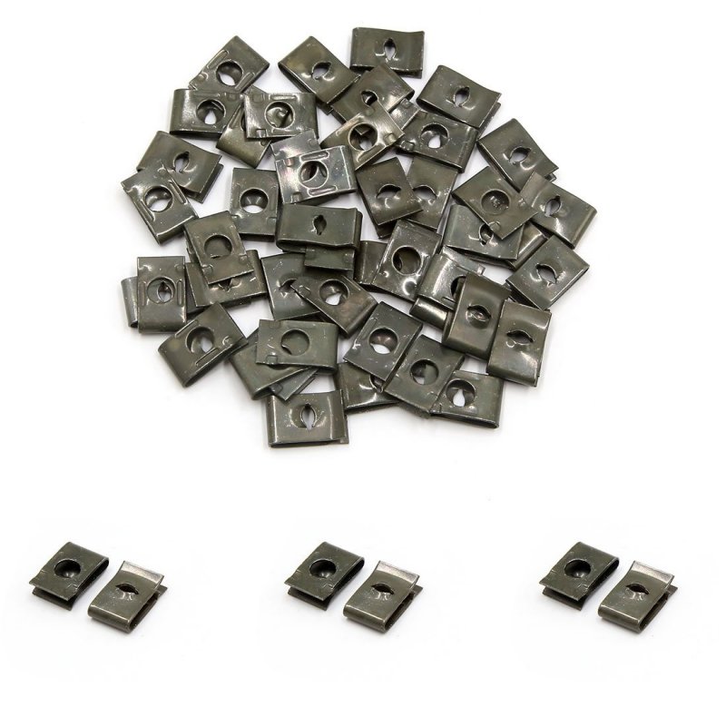 50 Pcs Speed Fastener U Nuts Interior Trim Panel Self Tapping Screw Spire Clips