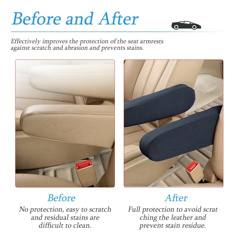 Auceli 2 Pcs Car Front Seat Armrest Covers Cloth Fabric Protectors Direct Replacement Center Console Lid Cover Skin Universal