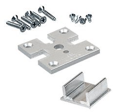 Satin Anodized 3 Way Partition Post Base Plate Kit D1990a3w 2 In X For Posts Up To 24 Aluminum Construction