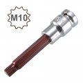 Uxcell 1 2 Drive X M10 10mm Triple Square Spline Bit Socket S2 Steel Bits Cr-v Sockets 4 Length Use With Ratchet Wrench Slide