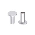 200 Pcs 4mm X 8mm Aluminum Flat Head Semi-tubular Rivets Silver Tone 
