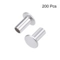 200 Pcs 4mm X 8mm Aluminum Flat Head Semi-tubular Rivets Silver Tone