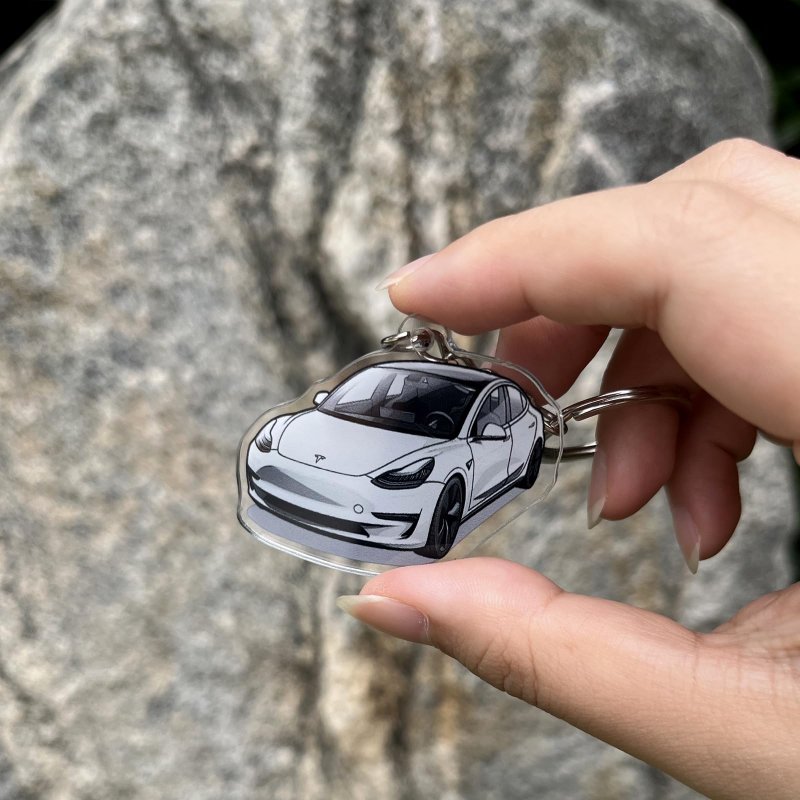 Kikimo Keychain For Tesla Model 3 Ychain Acrylic Key Chain Key Ring And Accessorieeychain For Tesla Model 3 Model Y Teslachain
