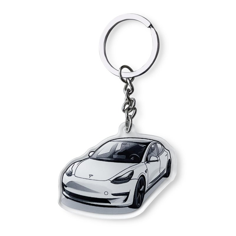 Kikimo Keychain For Tesla Model 3 Ychain Acrylic Key Chain Key Ring And Accessorieeychain For Tesla Model 3 Model Y Teslachain