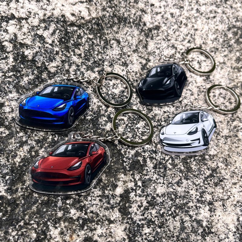 Kikimo Keychain For Tesla Model 3 Ychain Acrylic Key Chain Key Ring And Accessorieeychain For Tesla Model 3 Model Y Teslachain