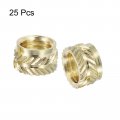 Uxcell Knurled Insert Nuts 25pcs M8 X 6mm L 10mm Od 3d Printing Brass Female Threadeds Heat Set Insert Embedment