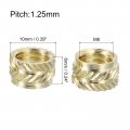 Uxcell Knurled Insert Nuts 25pcs M8 X 6mm L 10mm Od 3d Printing Brass Female Threadeds Heat Set Insert Embedment