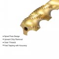 Uxcell Spiral Flute Threading Tap M8 X 1 Metric Hss High Speed Steel Titanium Plated Machine Thread Screw 3 Flutes Tapping Tool