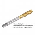 Uxcell Spiral Flute Threading Tap M8 X 1 Metric Hss High Speed Steel Titanium Plated Machine Thread Screw 3 Flutes Tapping Tool