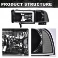 G-plus Led Headlights Compatible With 1994-2001 Dodge Ram 1500 1994-2002 2500 3500 Not Fit For Sport Model Van Models Driver