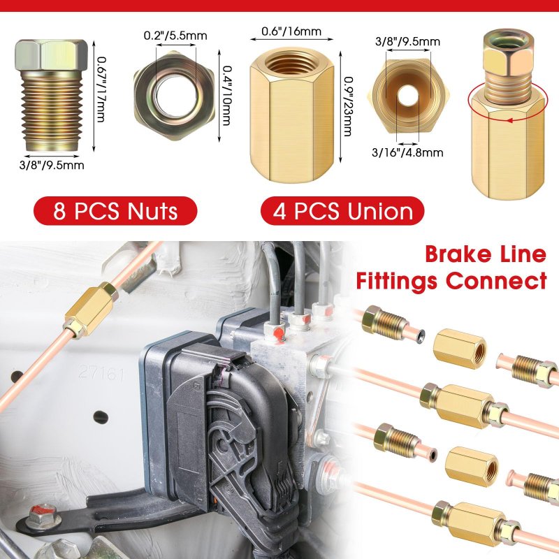Willbond 31 Pcs Double And Single Flaring Tool Kit 25 16 Copper Coated Brake Line Tubing Tube Bender 3 8 -24 Threads Fittings
