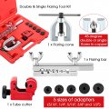 Willbond 31 Pcs Double And Single Flaring Tool Kit 25 16 Copper Coated Brake Line Tubing Tube Bender 3 8 -24 Threads Fittings