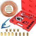 Willbond 31 Pcs Double And Single Flaring Tool Kit 25 16 Copper Coated Brake Line Tubing Tube Bender 3 8 -24 Threads Fittings 