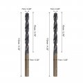 Uxcell Drill Bits 7mm Titanium Nitride Coated High Speed Steel 4341 Straight Round Shank Drilling Cutter For Stainless Alloy