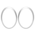 Pair Headlight Bezel For 2014 2024 Mini Cooper S F55 F56 F57 Silvery Chrome Abs Plastic Headlamp Cover Trim Replacement