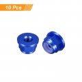 Uxcell Nylon Insert Hex Lock Nuts 10pcs M2 X 0 4mm Aluminum Alloy Self-locking Anodizing Flange Nut For Fasteners Sapphire Blue