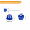 Uxcell Nylon Insert Hex Lock Nuts 10pcs M2 X 0 4mm Aluminum Alloy Self-locking Anodizing Flange Nut For Fasteners Sapphire Blue