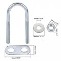 Uxcell Round U-bolts 8 Sets 0 98 25mm Inner Width 70mm Length Steel M6 With Nut Plate Washer