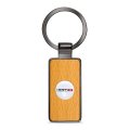Srt-8 Roundel Logo In White On Maple Wood Gray Gunmetal Metal Case Key Chain