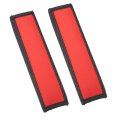 Universal Seat Belt Shoulder Pads 2pcs Faux Leather Car Safety Strap Red Neck Cushion For Comfortable Driving 9 65 In X 2 56 