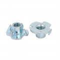 Uxcell 1 4-inch Thread Dia 8mm Height 4 Prongs Fully Threaded Pronged Tee Nuts 10pcs