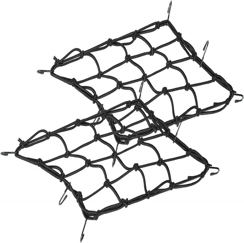 2-pack Bungee Net Motorcycle Cargo 12 X Small Stretch To 24 With 6 Adjustable Hooks Bike Cord