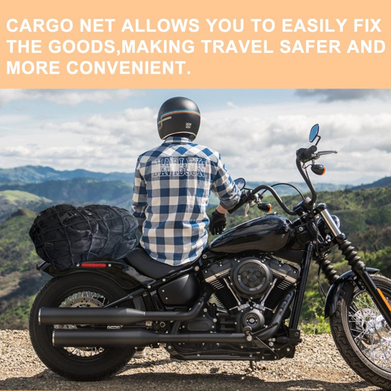 2-pack Bungee Net Motorcycle Cargo 12 X Small Stretch To 24 With 6 Adjustable Hooks Bike Cord