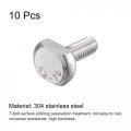 Uxcell T-slot Bolts 10pcs M6x16mm Slot Drop-in Stud Sliding 304 Stainless Steel Shape Screws For T Track