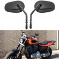 8mm Black Motorcycle Teardrop Rear View Mirrors For Sportster Xl 883 1200 Road King V-rod Street Glide Electra Dyna Softail