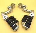 Hk Group Motorcycle Chrome Adjustable Dually Highway P-clamps Large Footpeg Footrest For Yamaha V-star Roadstar Suzuki