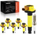 Yellow Set Of 12 Ignition Coil Pack And Iridium Spark Plugs For Ford F-150 Explorer Transit-150 Transit-250 Transit-350 Taurus