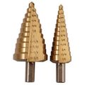 Warrior 2 Piece Titanium Nitride Coated High Speed Steel Step Drill Bits 