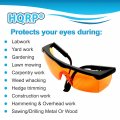 Hqrp 4-pack Safety Orange Tint Glasses Eyewear For Protection From Light Flying Particles Liquids Sawdust Debris Dust Oil