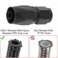 X Autohaux 4pcs An6 Straight And 2pcs 90 Degree Swivel Hose End Fitting Adapter For Braided Fuel Black
