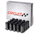 Circuit Performance 14x2 0 Black Closed End Bulge Acorn Lug Nuts Cone Seat Forged Steel 20 Pieces