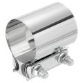 2 5 Inch Exhaust Clamp 304 Stainless Steel Butt Joint Band Sleeve Coupler Pipe Repair Universal Widening For Pipes Mufflers
