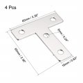 Uxcell Flat T Shape Repair Mending Plate 60x60x2mm Carbon Steel Joining Bracket Support Brace 4pcs