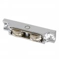 Uxcella 16mm Dia Bearing Steel Electroplating Double Wheel Sliding Door Window Pulley