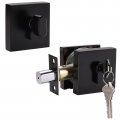 Knobwell 6 Pack Black Square Single Keyed Deadbolt For Exterior Doors Keyed Entry Outside Thumb Turn Inside Alike 