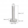 Uxcell T-slot Bolts 2pcs M10x55mm Slot Drop-in Stud Sliding 304 Stainless Steel Shape Screws For T Track
