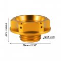 X Autohaux Gold Tone Aluminum Alloy Gas Engine Oil Filler Cap Plug Cover For Subaru Impreza Outback Legacy